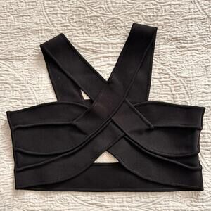 Issa sweater knit body con bandage top L